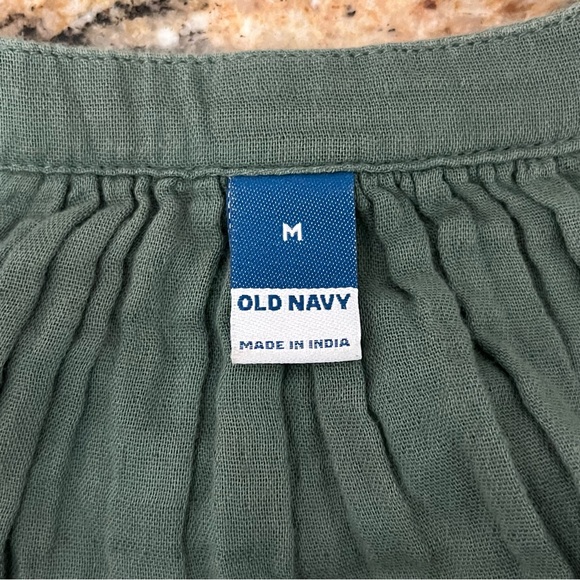 Old Navy Flutter-Sleeve V-Neck Mini Swing Dress Gauze Slub Knit Beach Babydoll M - Picture 7 of 8